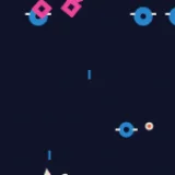 STAR SWOOP: the player ship firing at a wave of enemies.